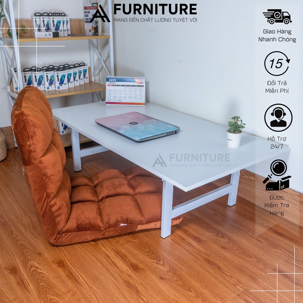 1 Bộ Bàn Ghế Ngồi Bệt Gấp Gọn Lắp Sẵn – Bàn Học Gỗ Ngồi Làm Việc & Ghế Tatami Cao Cấp | Nội Thất Anh Hoàng