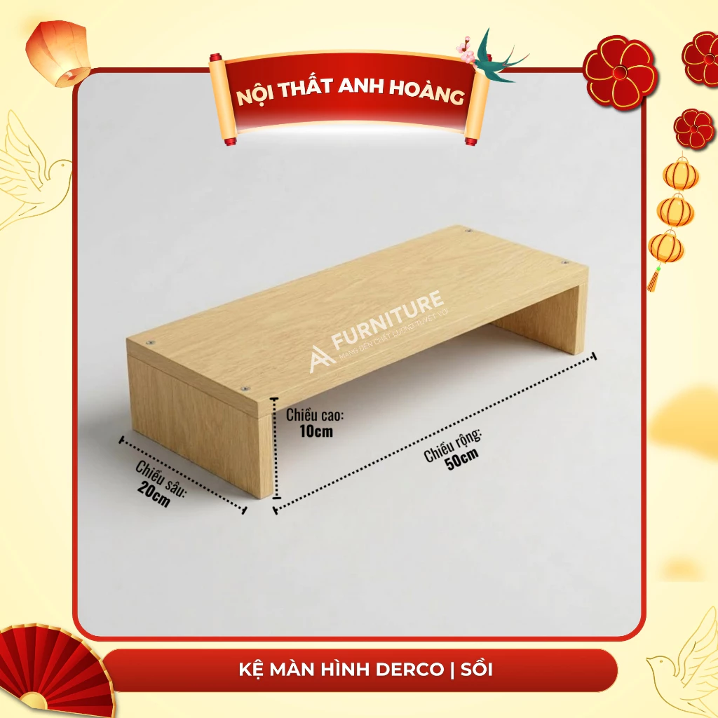 Kệ Kê Màn Hình 50x20cm Tăng Chiều Cao 10cm | Nội Thất Anh Hoàng