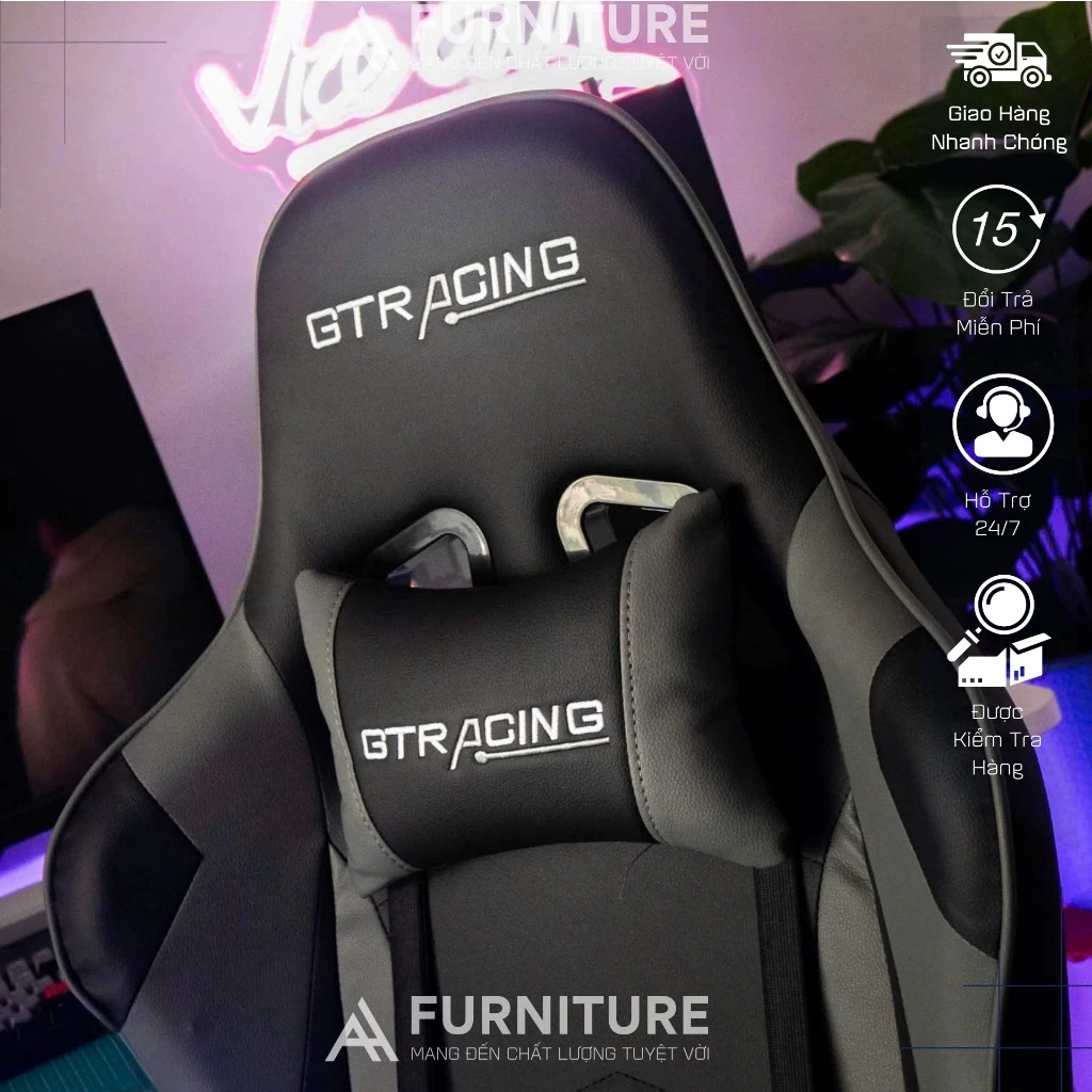 Ghế Stream Cao Cấp Ngả Lưng 180° - Da Pu Nano - Có Gác Chân | SRASER - GTRACING MA011 Red | Nội Thất Anh Hoàng
