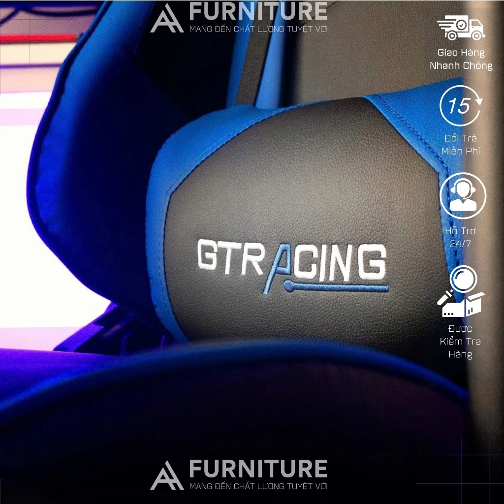 Ghế Stream Cao Cấp Ngả Lưng 180° - Da Pu Nano - Có Gác Chân | SRASER - GTRACING MA011 Black | Nội Thất Anh Hoàng