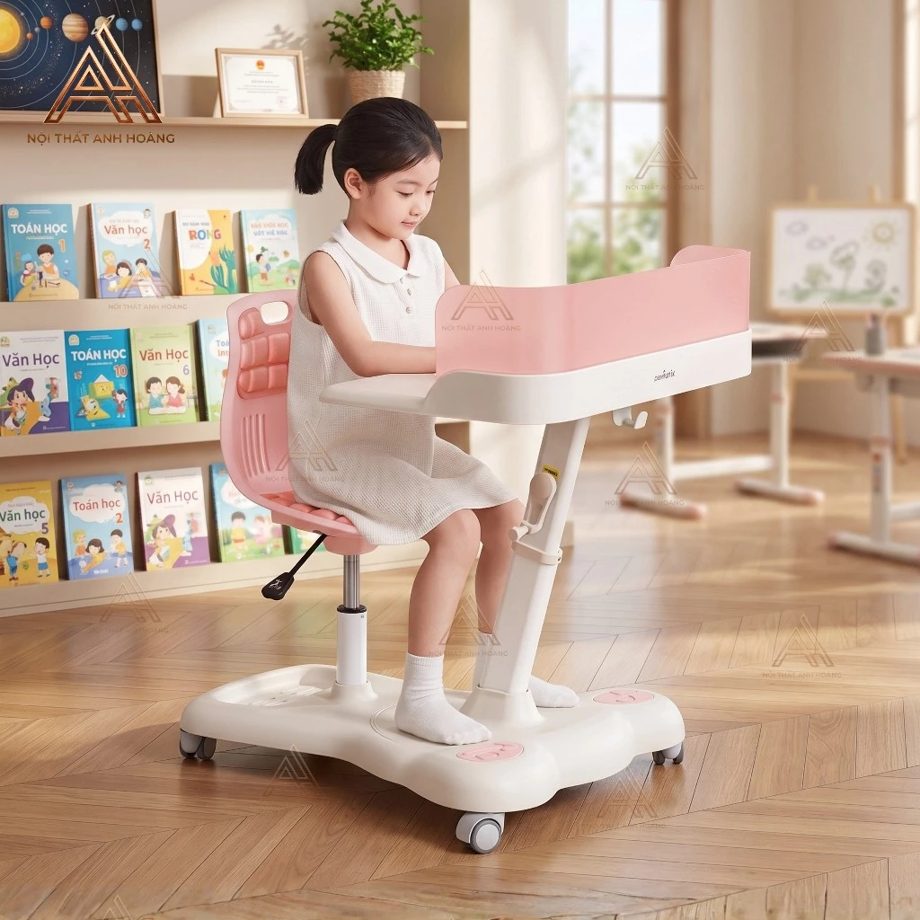 Bàn Ghế Học Sinh Công Thái Học Màu Xanh – Tiết Kiệm Không Gian, Điều Chỉnh Linh Hoạt An Toàn Cho Bé | BGCB88 | Nội Thất Anh Hoàng