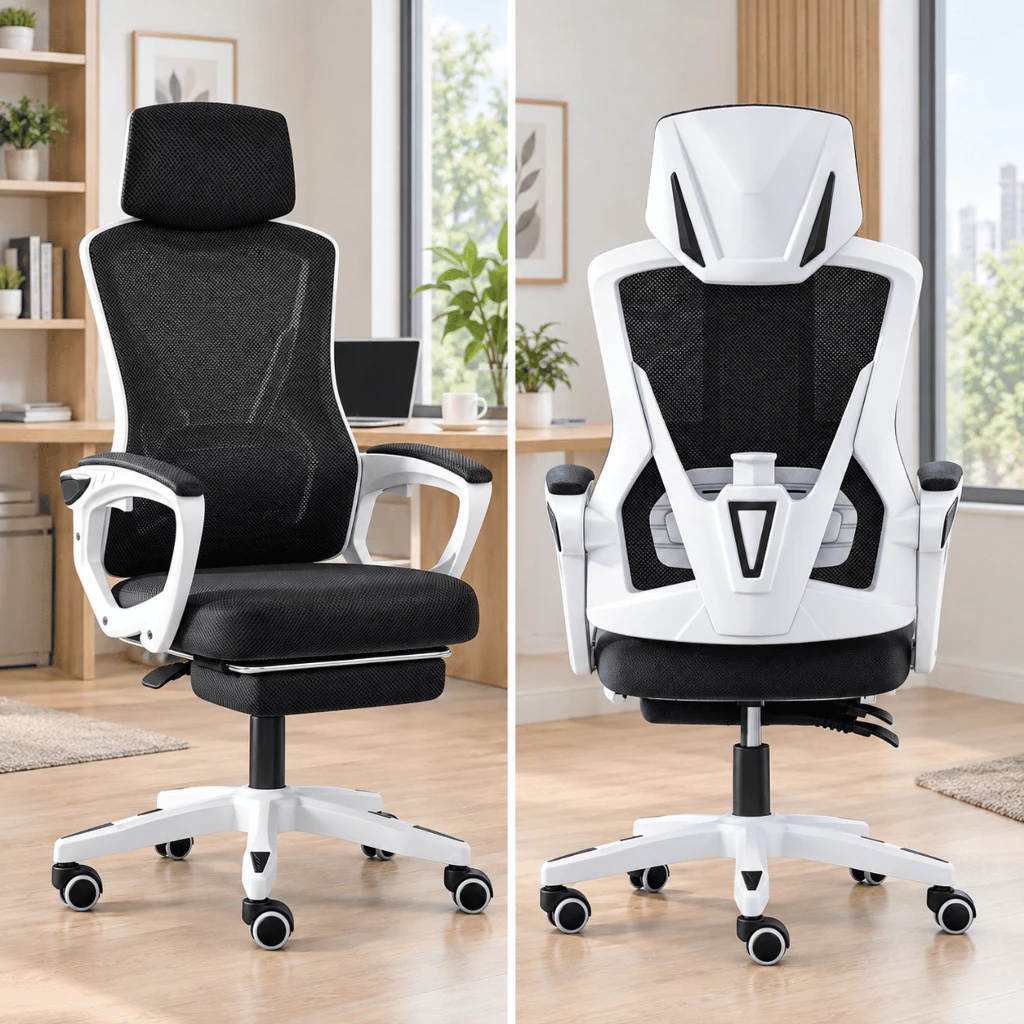 Ghế Xoay Văn Phòng, Công Thái Học, Gaming Ergonomic, Ghế Gaming Tựa Đầu Êm Ái | 818 Black | Nội Thất Anh Hoàng