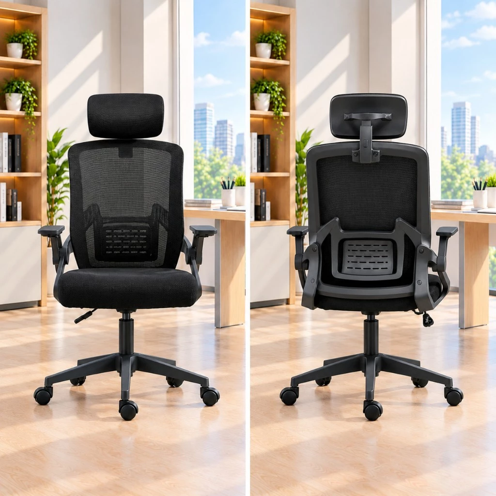 Ghế Xoay Văn Phòng Model 588 Grey - Thiết Kế Ergonomic Hỗ Trợ Cột Sống, Tựa Đầu Điều Chỉnh Phù Hợp Làm Việc Và Học Tập