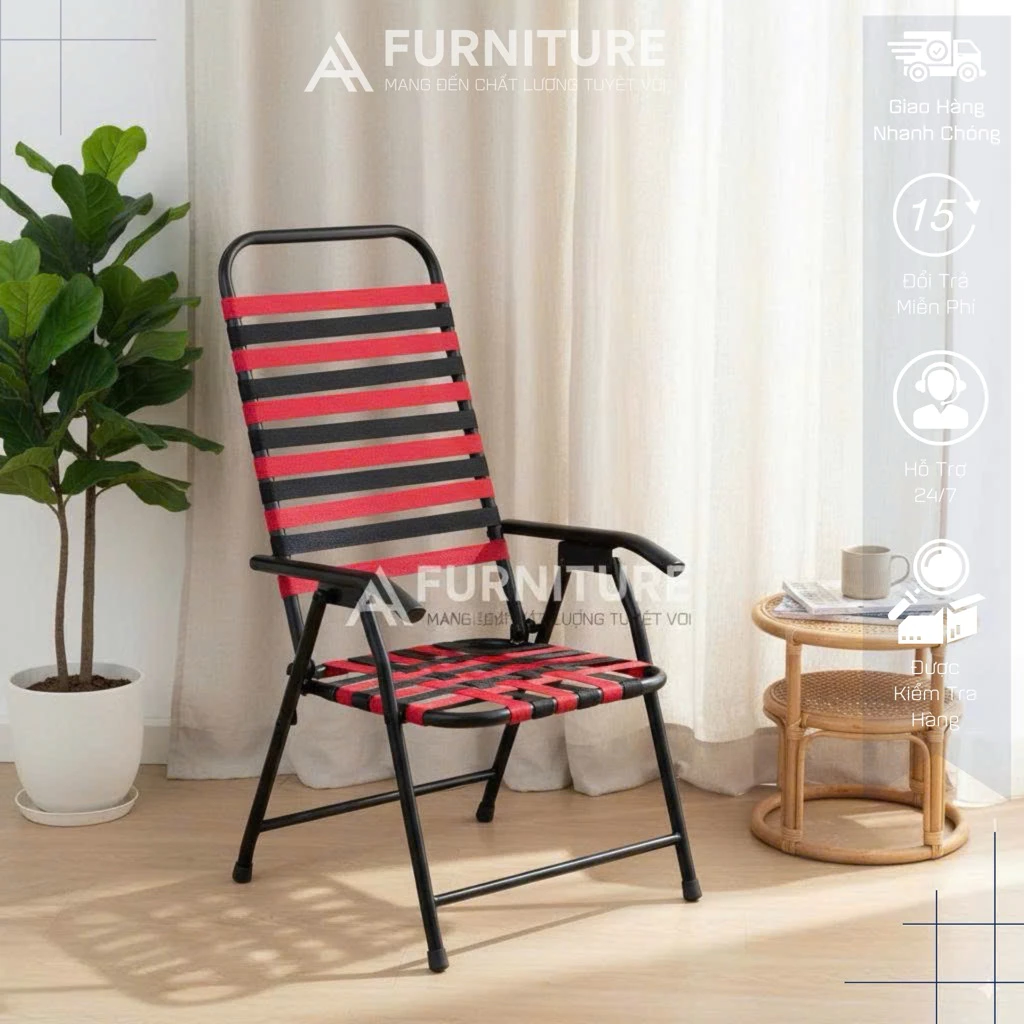 Ghế Cafe Xếp Gọn Đan Dây Êm Ái – Thư Giãn & Tiện Lợi Cho Mọi Không Gian