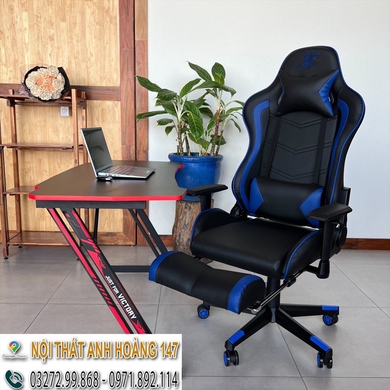 Ghế Stream TS Cao Cấp Ngả Lưng 180° Tay Điều Chỉnh - Da Pu Nano - Có Gác Chân | Nội Thất Anh Hoàng