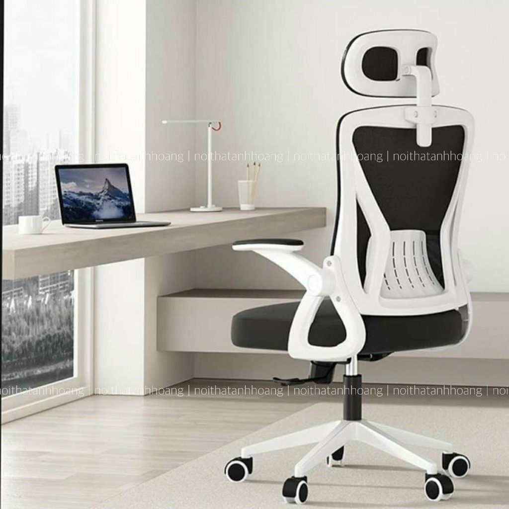 Ghế Xoay Văn Phòng Công Thái Học Xoay 360 Tay Điều Chỉnh Chống Đau Mỏi Lưng | T04 | Nội Thất Anh Hoàng