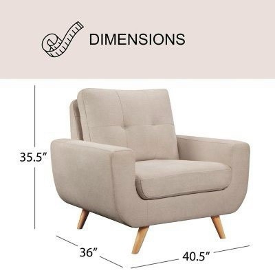 Ghế Sofa Đơn Bọc Vải Bố Cao Cấp Chân Gỗ, Sofà Đơn Loại To Dày Vải Bố Đẹp Dễ Vệ Sinh | SOFA H4-BG | Nội Thất Anh Hoàng