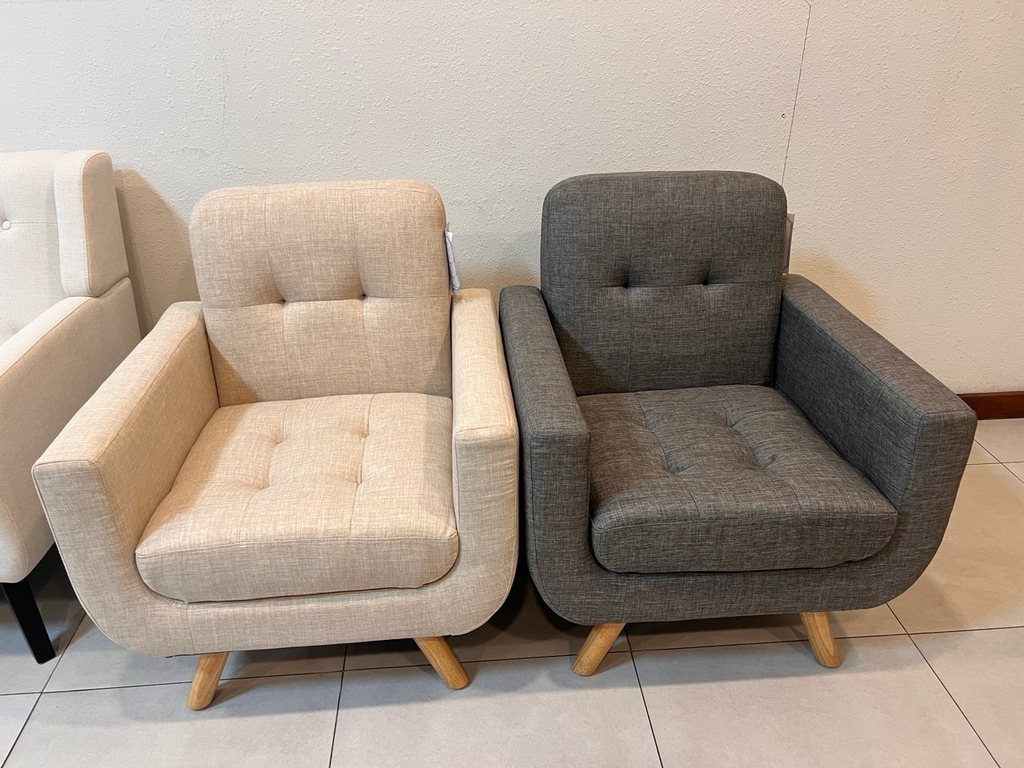 Ghế Sofa Đơn Bọc Vải Bố Cao Cấp Chân Gỗ, Sofà Đơn Loại To Dày Vải Bố Đẹp Dễ Vệ Sinh | SOFA H4-BG | Nội Thất Anh Hoàng