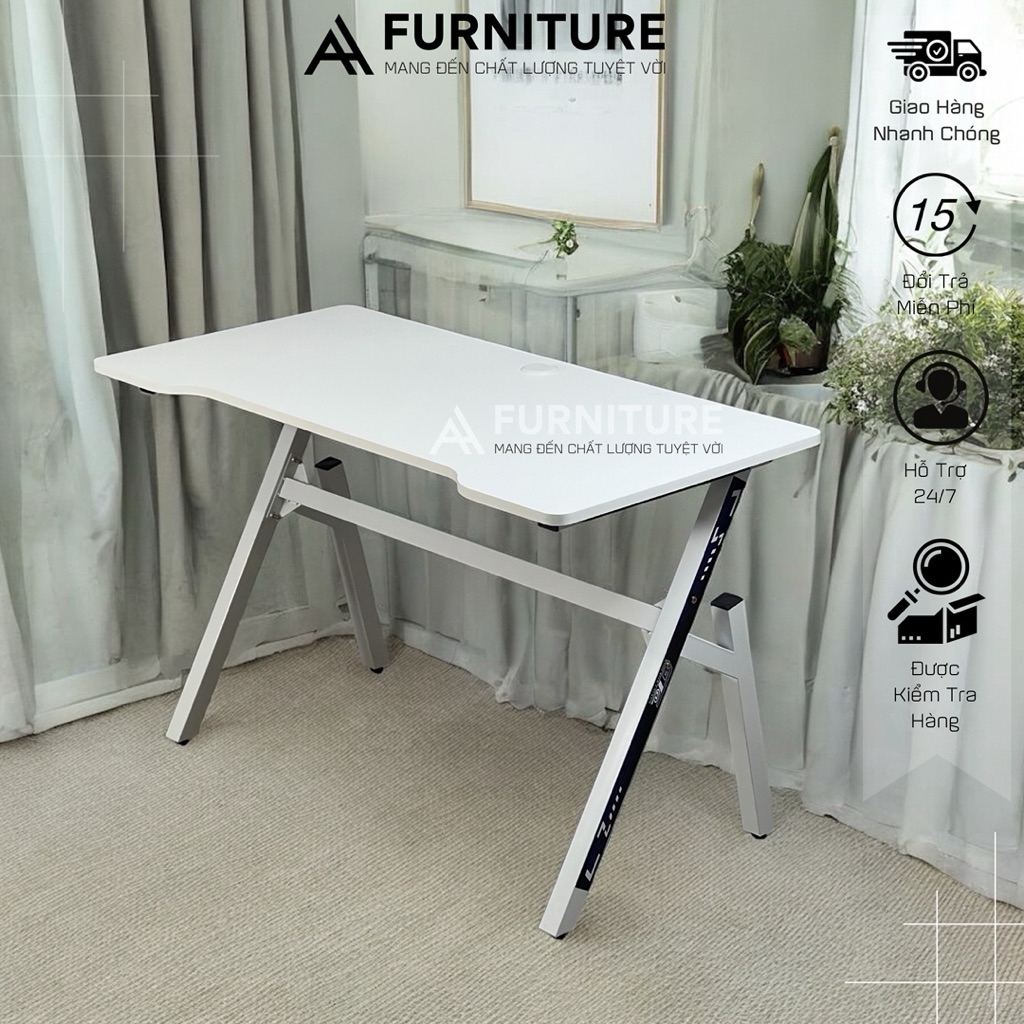 Bàn Làm Việc Gaming Màu Đỏ Size Lớn 120x60cm Chữ Y Chân Sắt Sơn Tĩnh Điện - Chuẩn Bị Hàng Trong 24h | ZG02 | Nội Thất Anh Hoàng