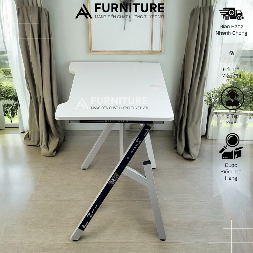Bàn Làm Việc Gaming Màu Đỏ Size Lớn 120x60cm Chữ Y Chân Sắt Sơn Tĩnh Điện - Chuẩn Bị Hàng Trong 24h | ZG02 | Nội Thất Anh Hoàng