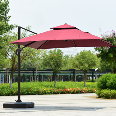 Ô Dù Ngoài Trời 3m Lệch Tâm Vuông Khung Nhôm