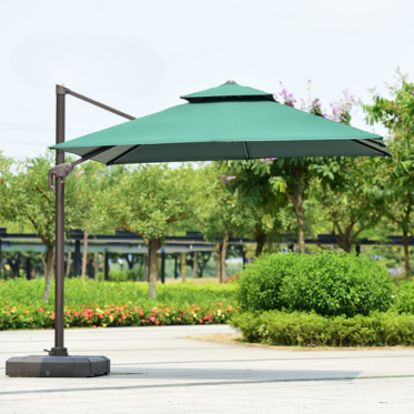 Ô Dù Ngoài Trời 3m Lệch Tâm Vuông Khung Nhôm