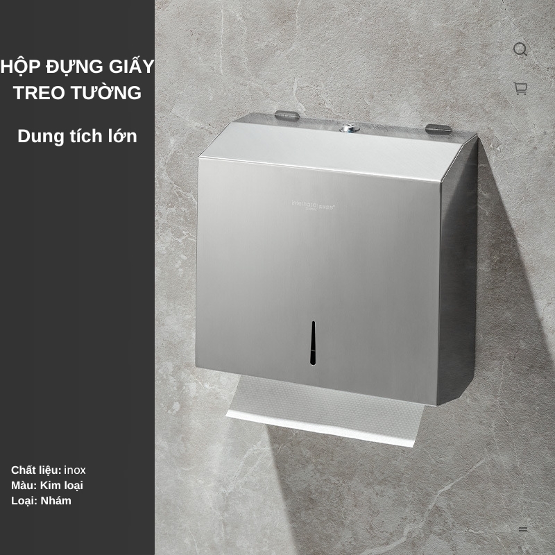 Hộp đựng giấy lau tay treo tường inox Interhasa HSD-E218