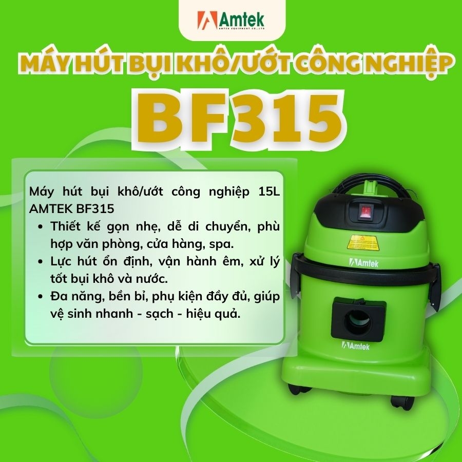 Máy Hút Bụi Khô/Ướt AMTEK BF315 Dung Tích 15L