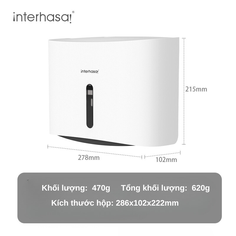 Hộp đựng giấy lau tay treo tường Interhasa HSD-E6015