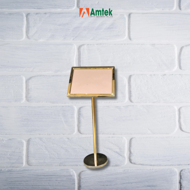 Bảng Welcome Inox Mạ Vàng Mặt Nghiêng A4 và Bảng Welcome Inox Trắng Mặt Nghiêng A4
