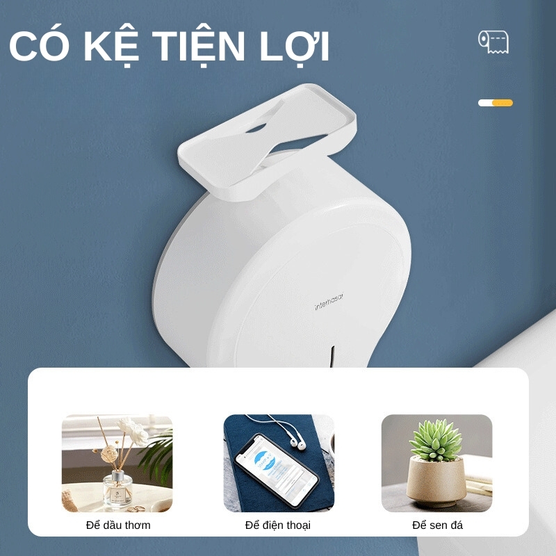 Hộp đựng giấy vệ sinh cuộn lớn Interhasa E1008