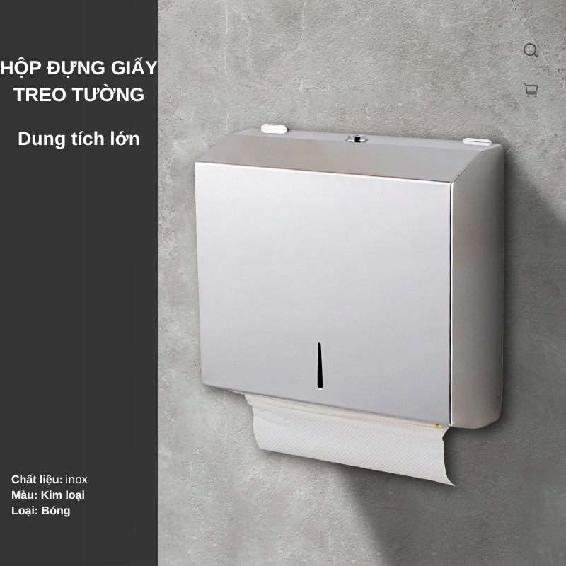 Hộp đựng giấy lau tay treo tường inox Interhasa HSD-E218