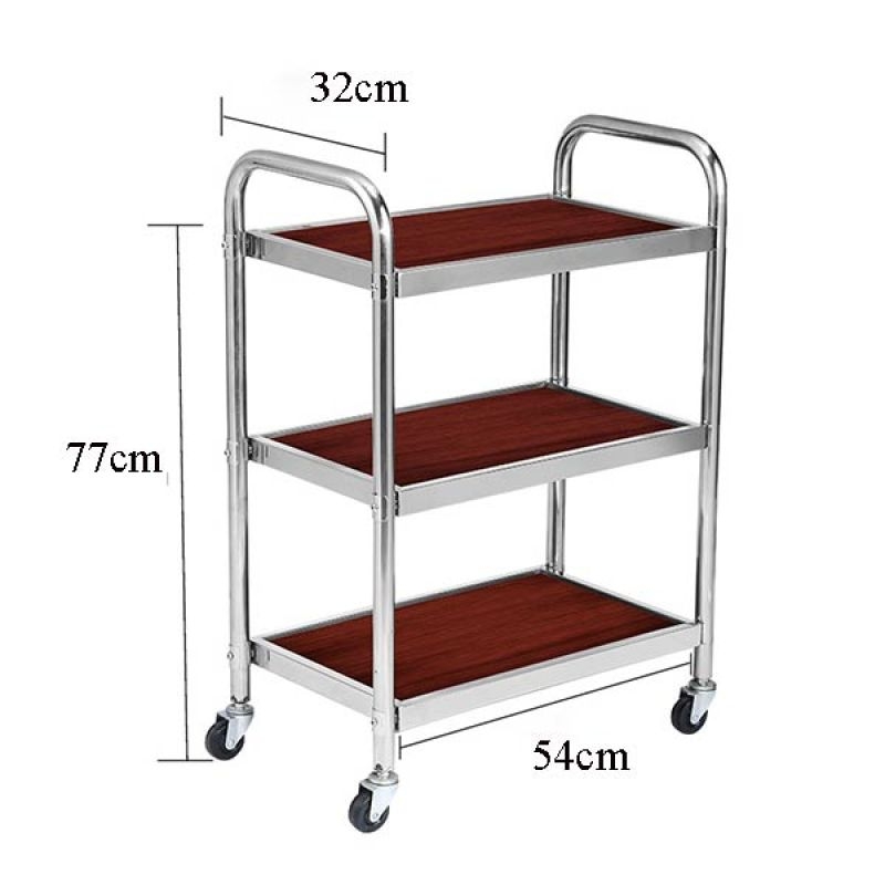 Xe Phục Vụ Bàn 3 Tầng Inox