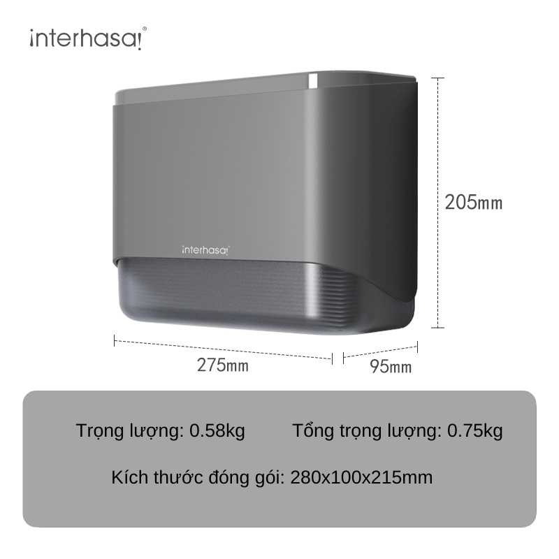 Hộp đựng giấy lau tay treo tường Interhasa HSD-E6012