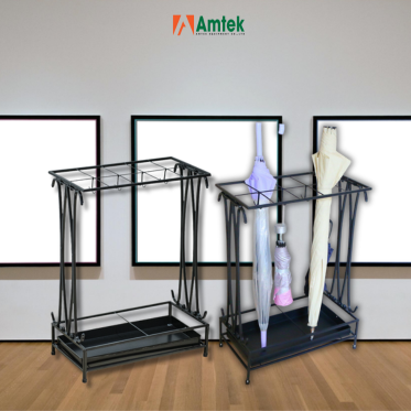 Giá Để Ô Dù Thép Sơn Tĩnh Điện Màu Đen