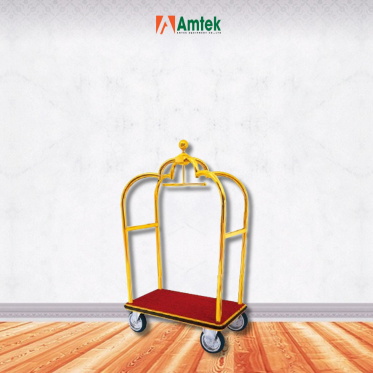 Xe Đẩy Hành Lý Khách Sạn Inox Vàng & Vàng Hồng