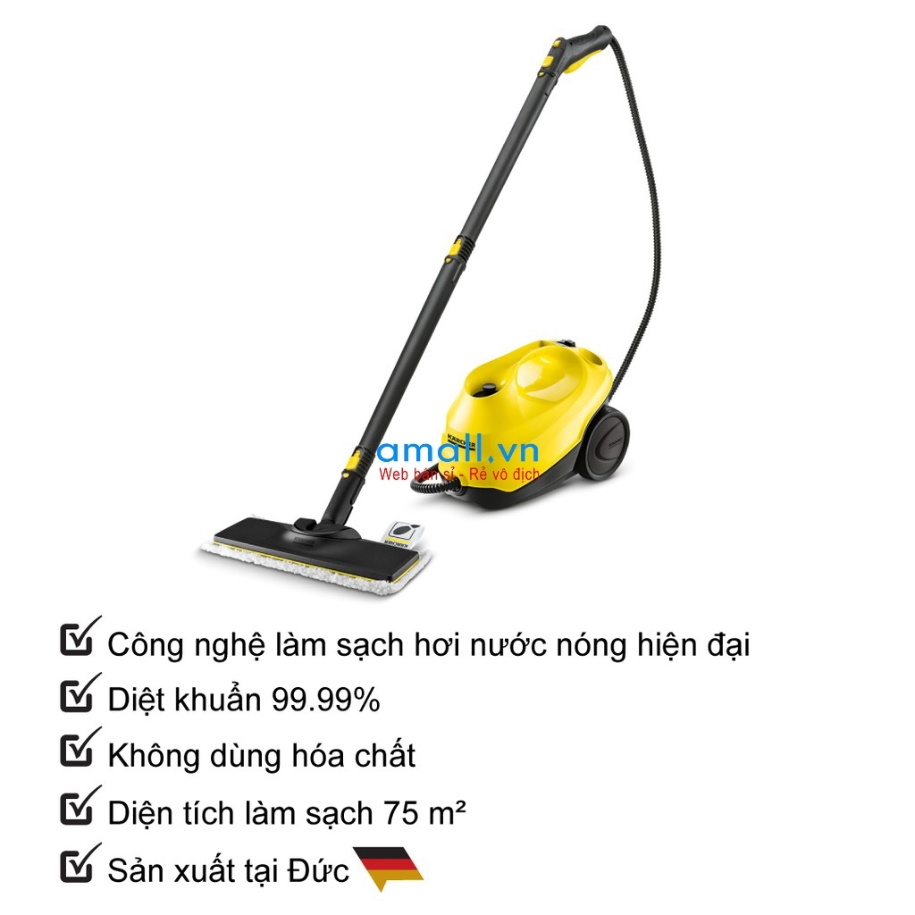 Máy làm sạch bằng hơi nước nóng Karcher SC 3 EasyFix, Hàng chính hãng nhập khẩu Đức