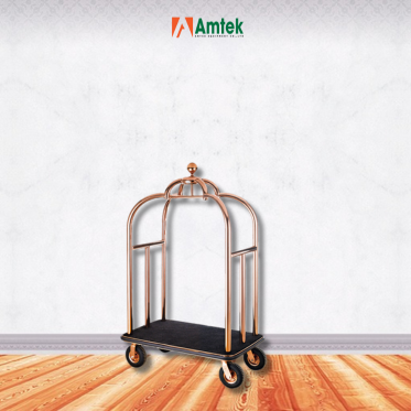 Xe Đẩy Hành Lý Khách Sạn Inox Vàng & Vàng Hồng