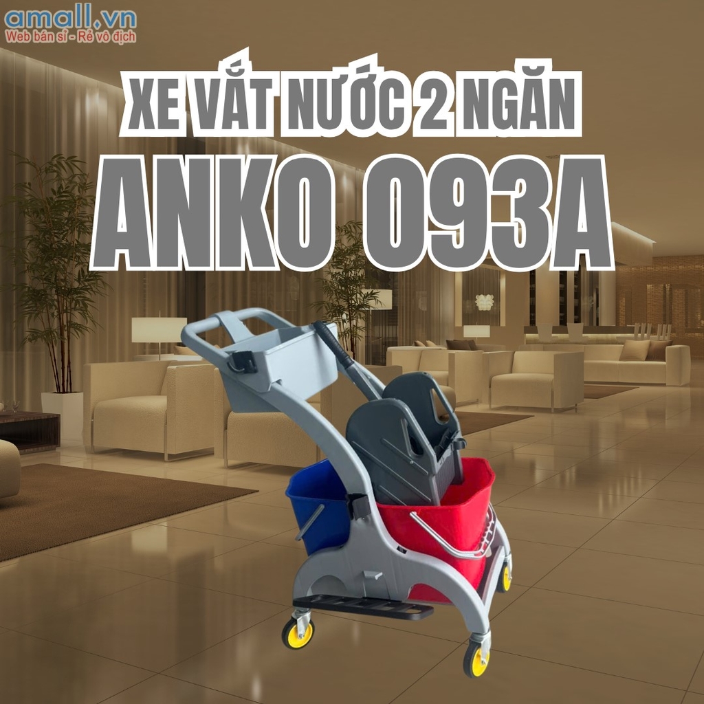 Xe Vắt Nước 2 Ngăn ANKO 093A 36L - Xe Vắt Nước Lau Sàn Chuyên Dụng, Bền Bỉ Và Tiện Lợi