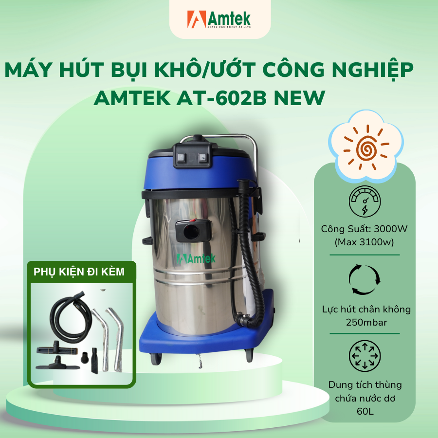 Máy hút bụi khô/ướt Amtek AT - 602B