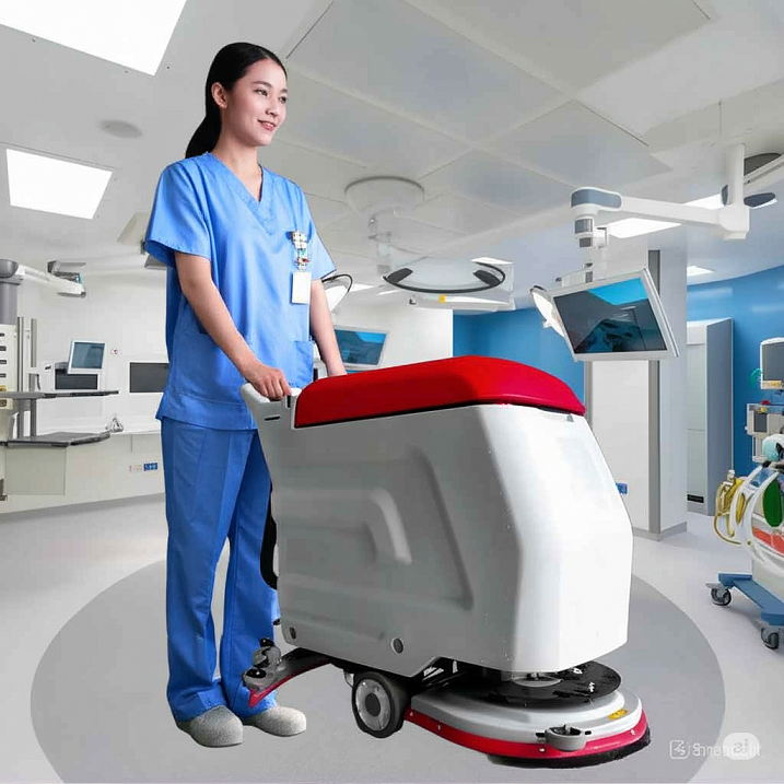 Máy chà sàn công nghiệp đẩy tay dùng bình Acquy, Model: AT500B