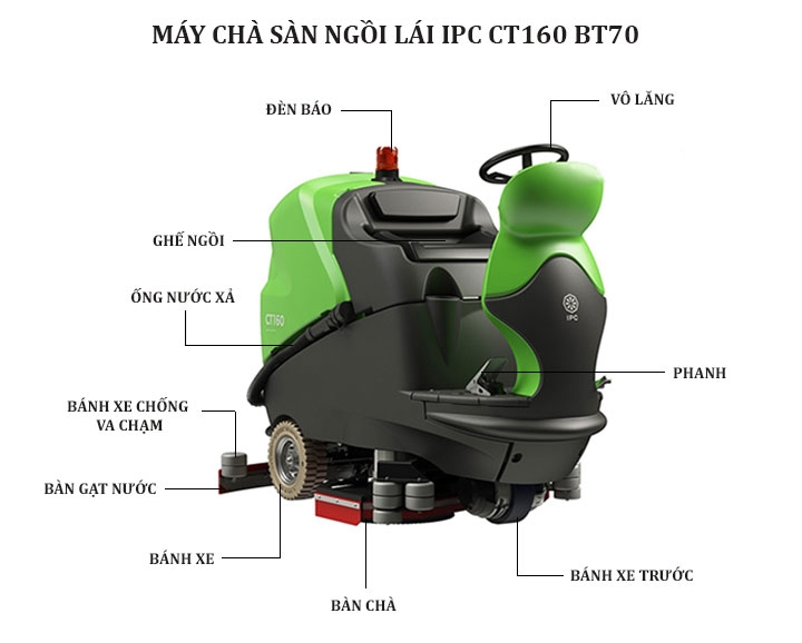 Máy chà sàn ngồi lái IPC CT160 BT70