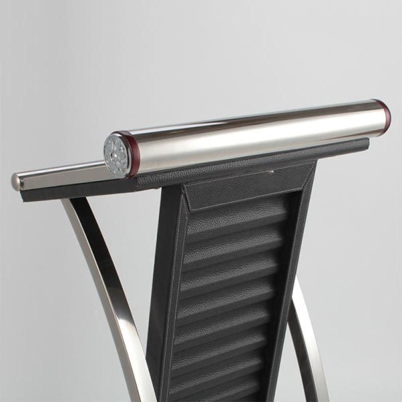 Bục Phát Biểu Thân Bọc Da Viền Inox Trắng