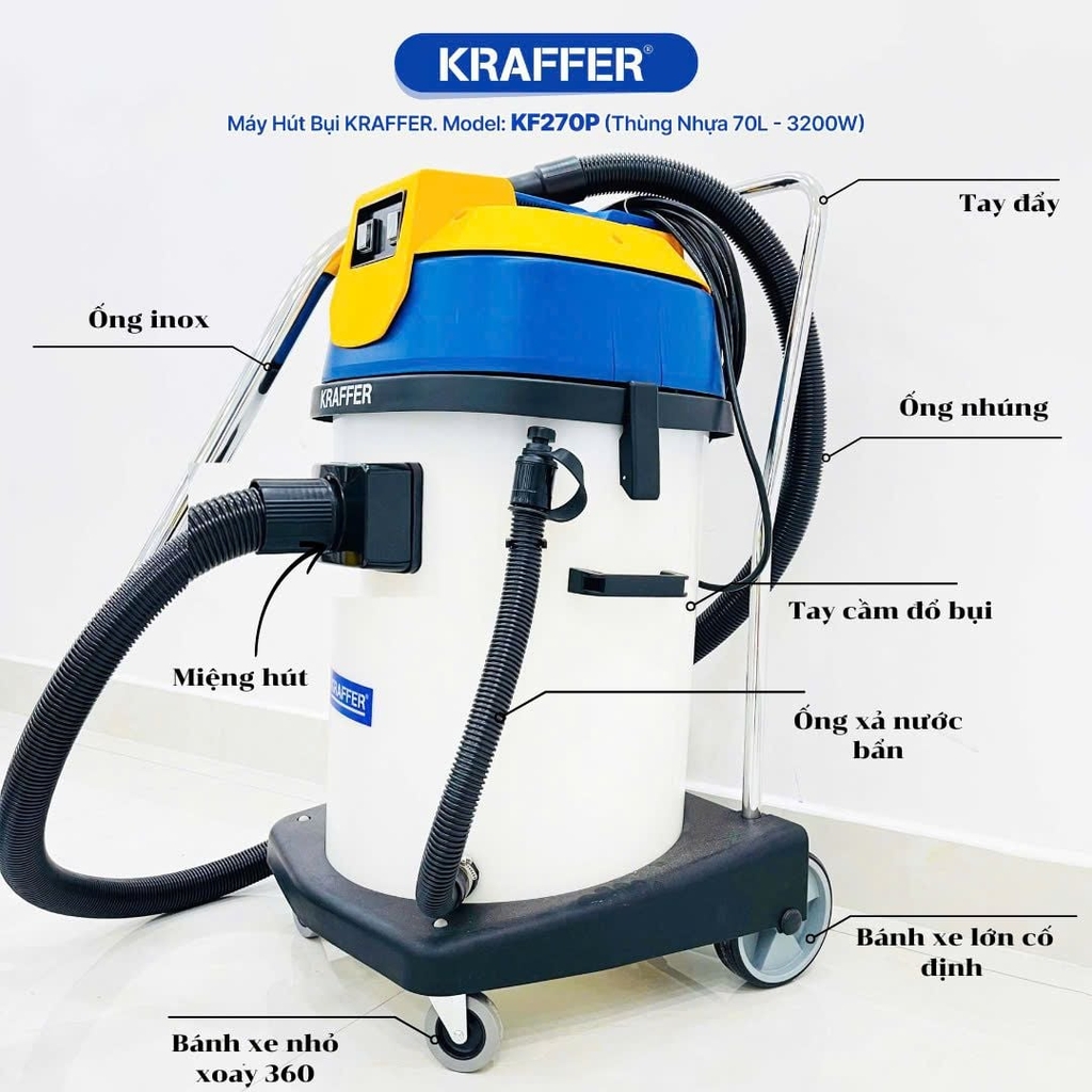 Máy hút bụi công nghiệp Kraffer KF270P