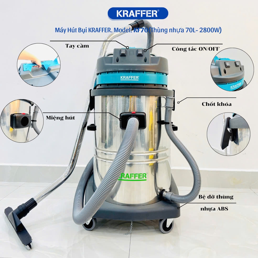 Máy hút bụi công nghiệp Kraffer KF70