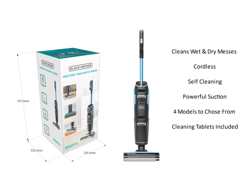 Máy hút bụi lau sàn thông minh không dây Black+Decker USA BXUVXA02