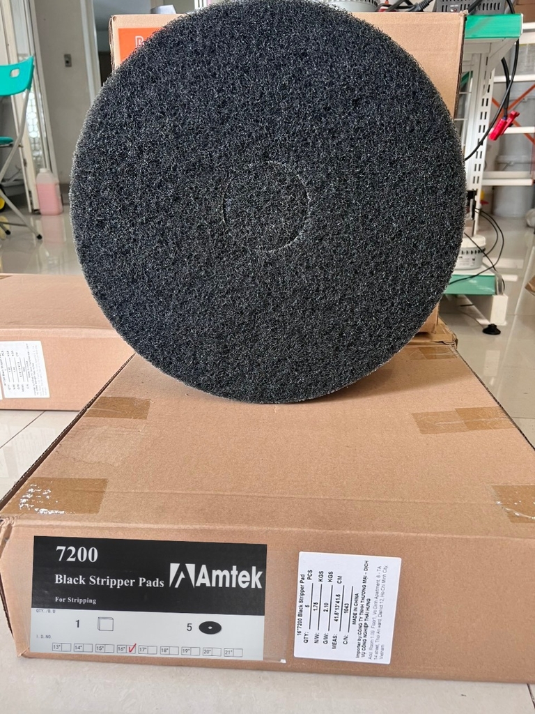 Miếng pad chà sàn màu đen Amtek 7200, 5 miếng/thùng