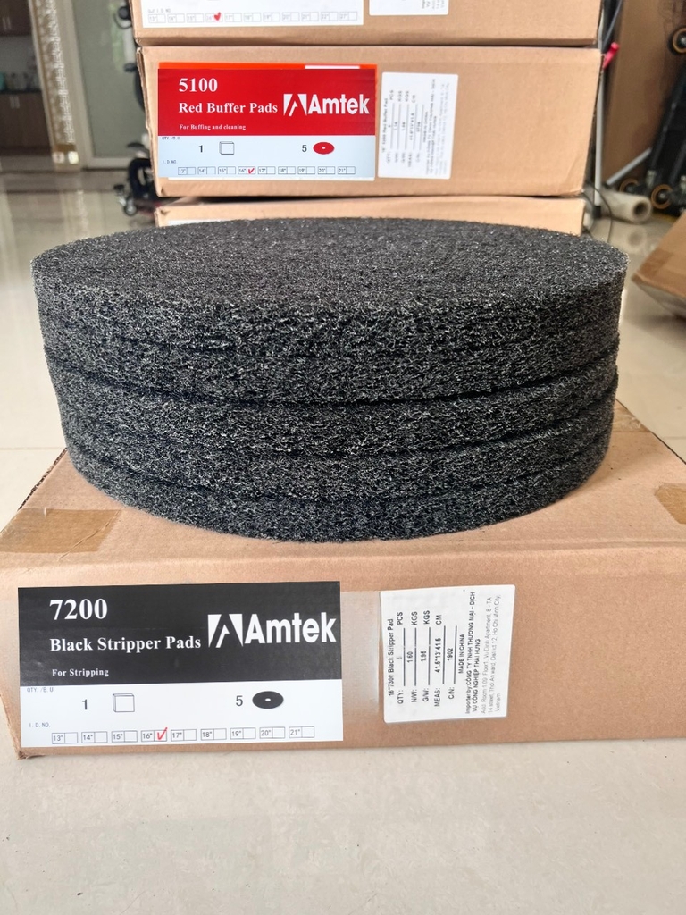 Miếng pad chà sàn màu đen Amtek 7200, 5 miếng/thùng