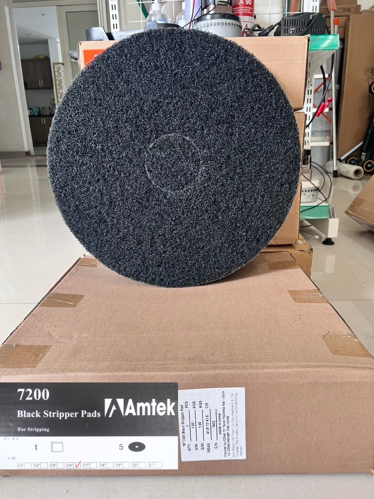Miếng pad chà sàn Amtek 7200 màu đen 5 miếng/thùng