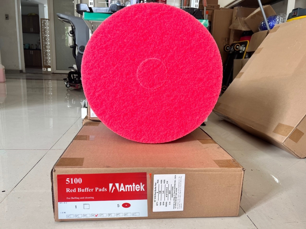 Miếng pad chà sàn Amtek 5100 màu đỏ 5 miếng/thùng