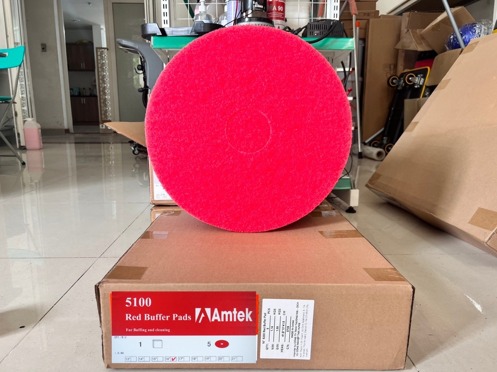Miếng pad chà sàn Amtek 5100 màu đỏ 5 miếng/thùng