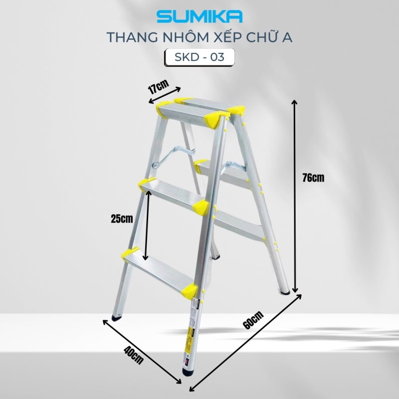 Thang nhôm xếp chữ A Sumika SKD-03 cao 76cm