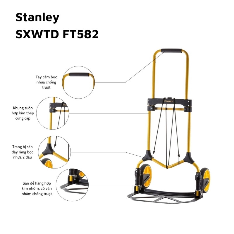 Xe đẩy hàng 2 bánh Stanley FT582