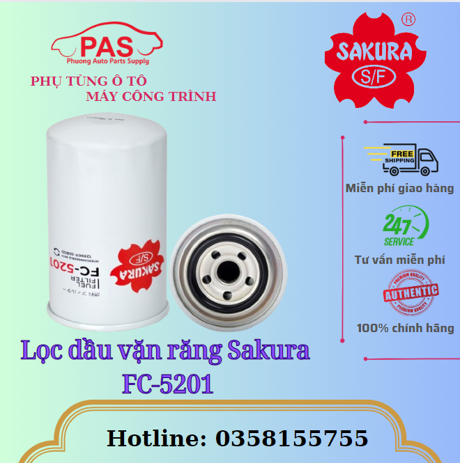 Lọc dầu vặn răng Sakura FC-5201