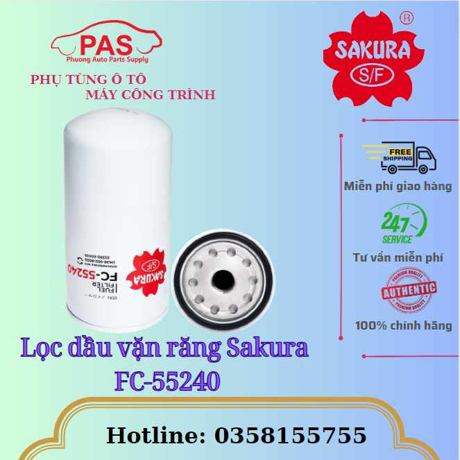 Lọc dầu vặn răng Sakura FC-55240