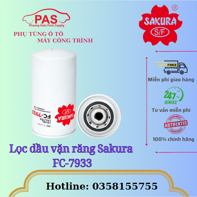 Lọc dầu vặn răng Sakura FC-7933