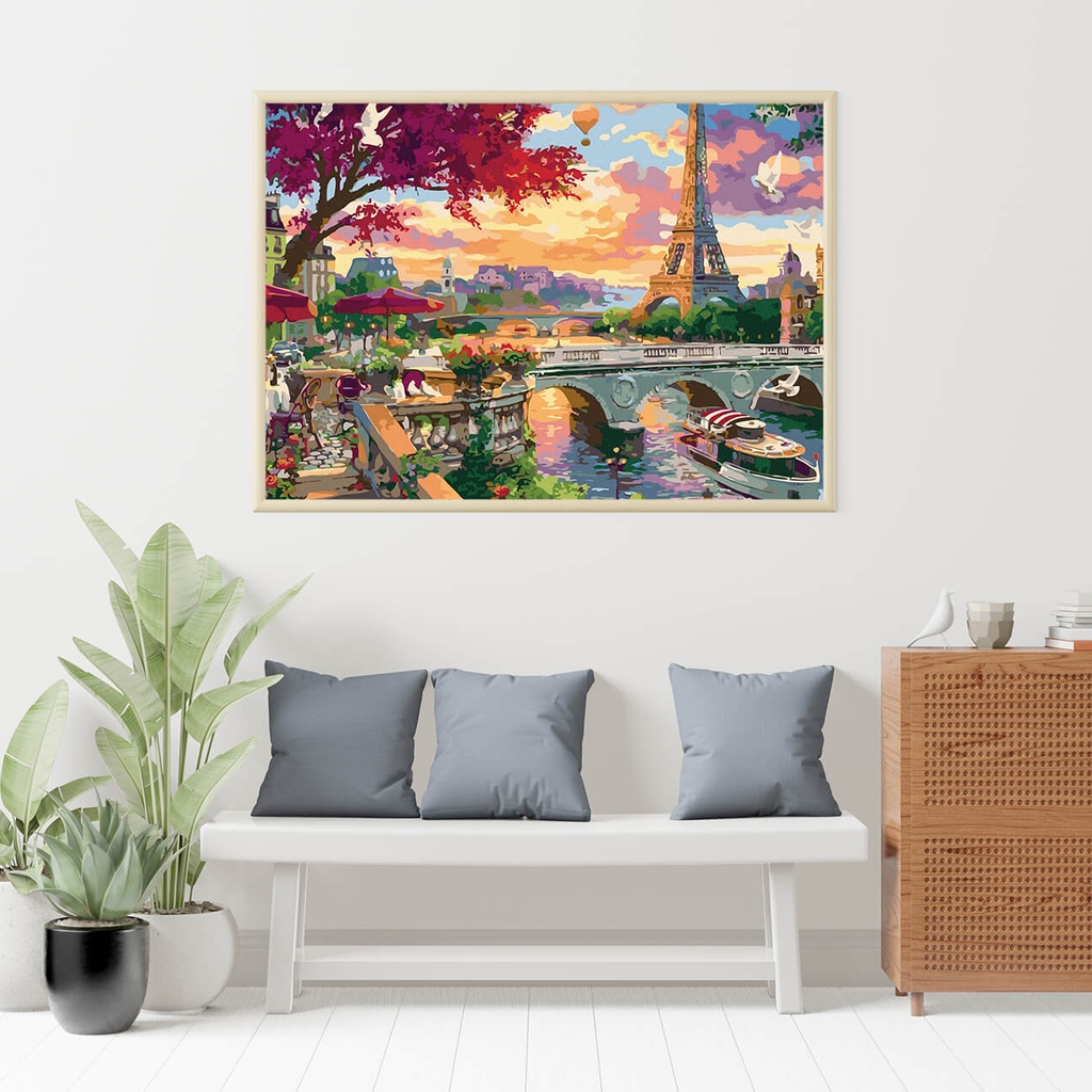 Tranh số hóa Paris Mùa Xuân đã căng khung 40x50cm