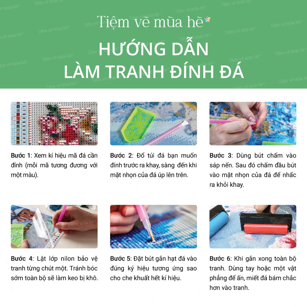 Tranh đính đá Bồ đề tâm đã căng khung 40x50cm có backboard