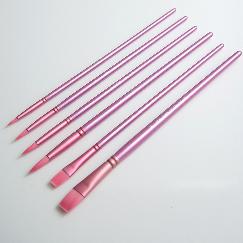 Bộ 6 cọ cao cấp chuyên vẽ Tranh số hóa, vẽ tranh màu Acrylic, màu Gouache, màu nước