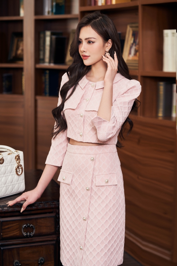 Set bộ rời áo sơ mi cổ gập và chân váy trơn MIMIX BM2185 - Đồ bay, jumpsuit  | ThờiTrangNữ.vn